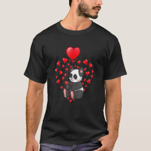 Panda Balloon Hearts Birthday Valentine's Girls T-Shirt