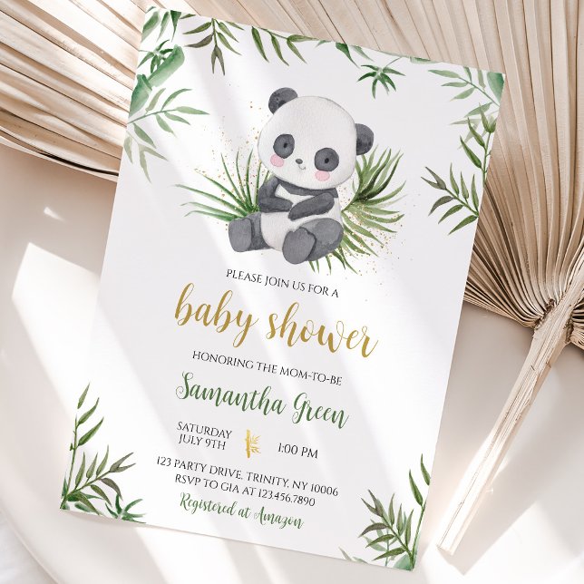 Panda Bamboo Baby Shower Invitation (Creator Uploaded)