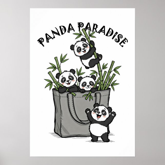 Panda Bamboo Paradise Chewing Life Slowly  Poster (Front)