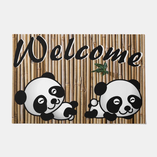 Panda Bamboo Welcome Mat (Front)