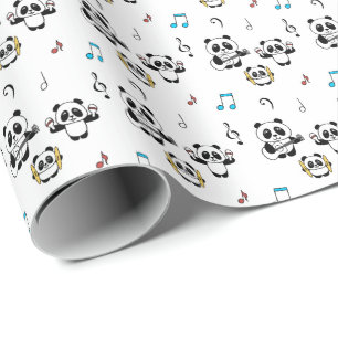 Panda Band - 1000Pandas by Amanda Roos  Wrapping Paper