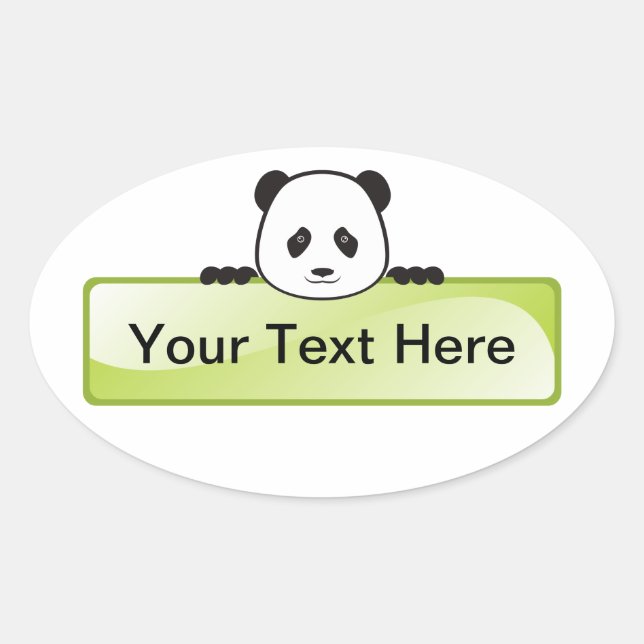 Panda Banner Oval Sticker (Front)