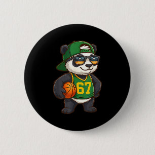 Panda Basketball 67 Gen Alpha Slang Srts Men Boys 6 Cm Round Badge