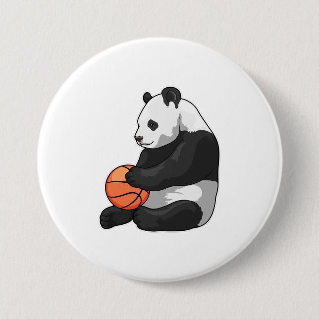 Panda Basketball player Basketball 7.5 Cm Round Badge (Front)