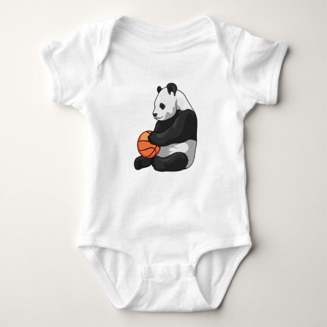 Panda Basketball player Basketball Baby Bodysuit (Front)