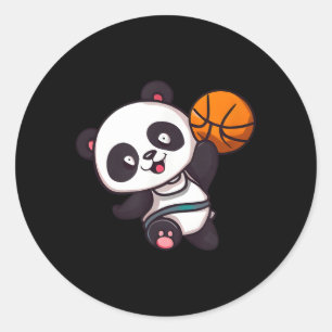 Panda Basketball Player Basketballer Classic Round Sticker