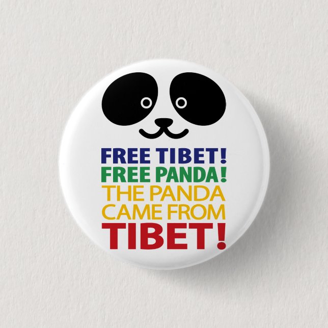 PANDA BEAR 3 CM ROUND BADGE (Front)