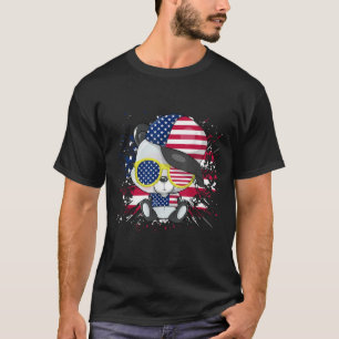 Panda Bear American Flag 4th of July American Sung T-Shirt