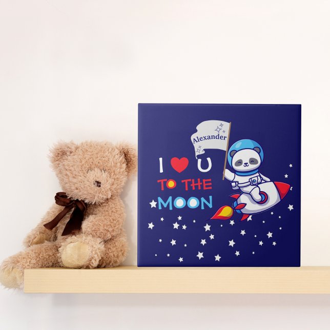 Panda bear astronaut space rocket cute kawaii kids tile (Creator Uploaded)