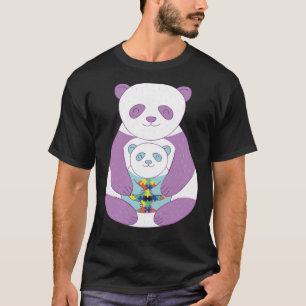 Panda bear Autism Awareness Puzzle pieces symbol A T-Shirt