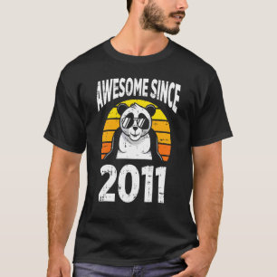 Panda Bear Awesome Since 2011 11th Birthday 11 Yea T-Shirt