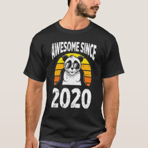 Panda Bear Awesome Since 2020 2nd Birthday 2 Years T-Shirt
