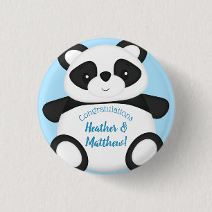 Panda Bear Baby Shower 3 Cm Round Badge