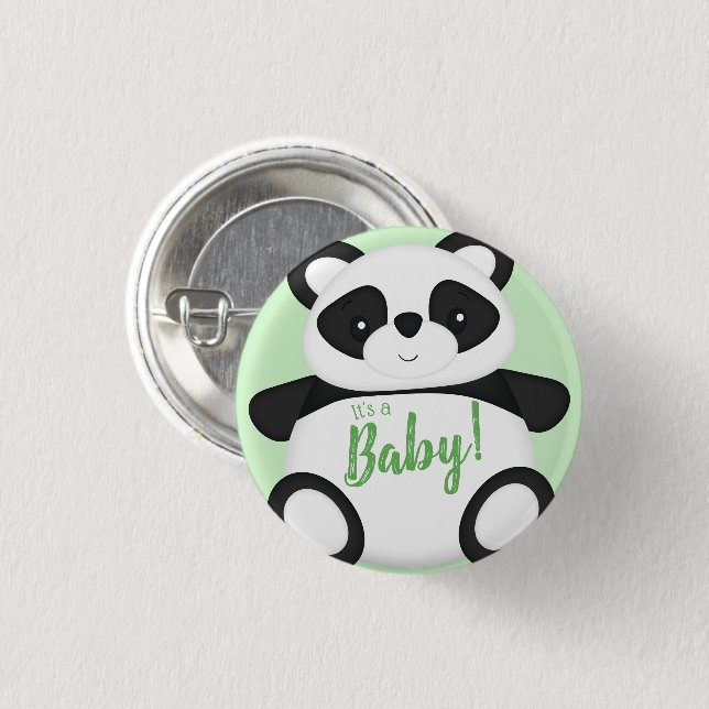 Panda Bear Baby Shower 3 Cm Round Badge (Front & Back)