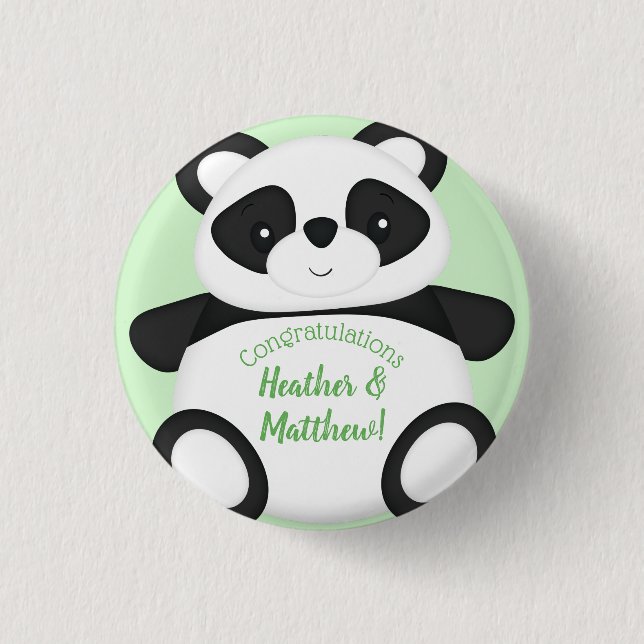 Panda Bear Baby Shower 3 Cm Round Badge (Front)
