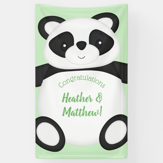 Panda Bear Baby Shower Banner (Vertical)