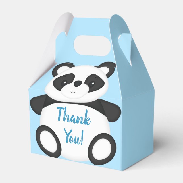 Panda Bear Baby Shower Favour Box (Front Side)