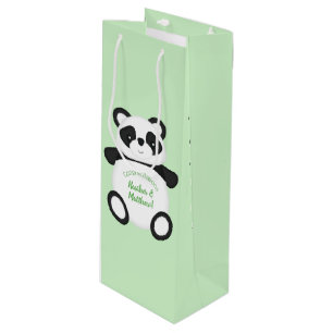 Panda Bear Baby Shower Wine Gift Bag