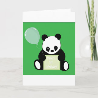 Panda Bear Babys 1st Birthday Card