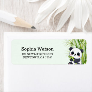 Panda Bear Bamboo Baby Shower Return Address