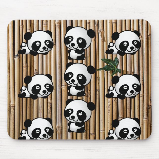 Panda Bear & Bamboo Mousepad (Front)