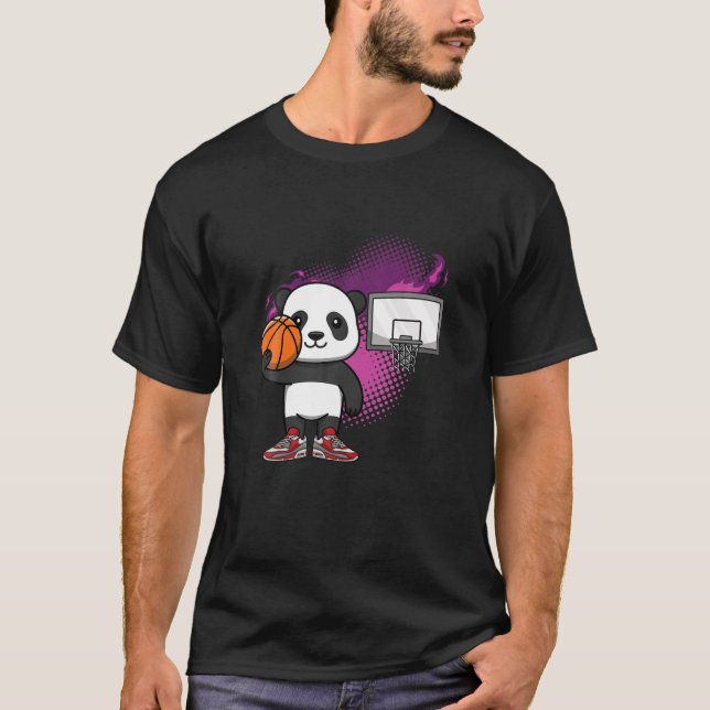 Panda Bear Basketball Player Animal Lover Hoops Dr T-Shirt (Front)