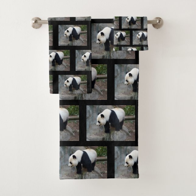 Panda Bear Bath Towel Set (Insitu)