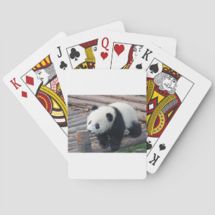panda bear bears custom personalise Anniversaries Playing Cards