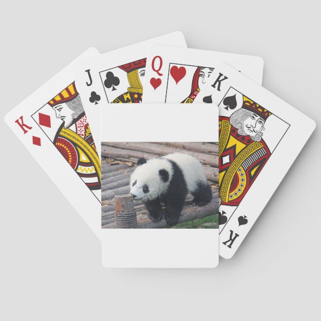 panda bear bears custom personalise Anniversaries Playing Cards (Back)