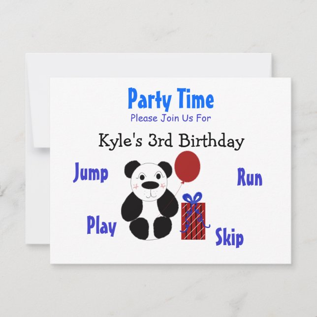 Panda Bear Birthday Invitation (Front)
