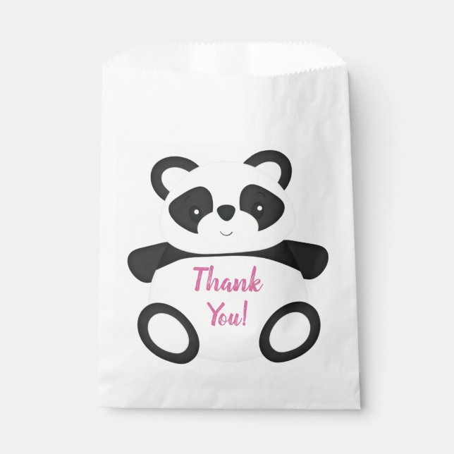 Panda Bear Birthday Party Favour Bags (Front)