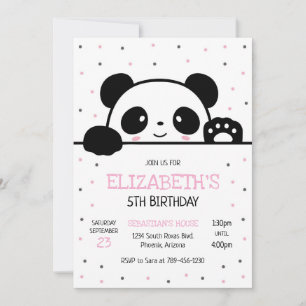 Panda Bear Birthday Party Invitation