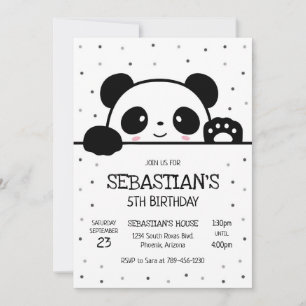 Panda Bear Birthday Party Invitation