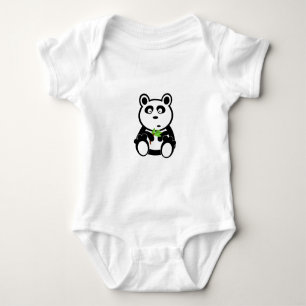 Panda Bear Black White Destiny Gifts Baby Bodysuit