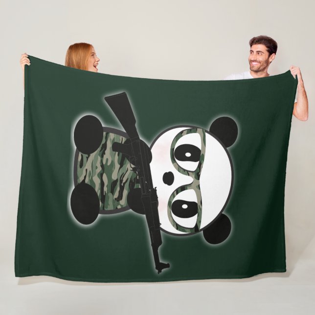 Panda Bear Blanket - Military Panda Bear Themed (In Situ)