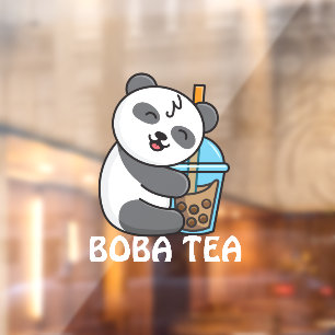Panda Bear Boba Tea Bubble Drink Advertisement 
