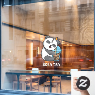 Panda Bear Boba Tea Bubble Drink Advertisement 