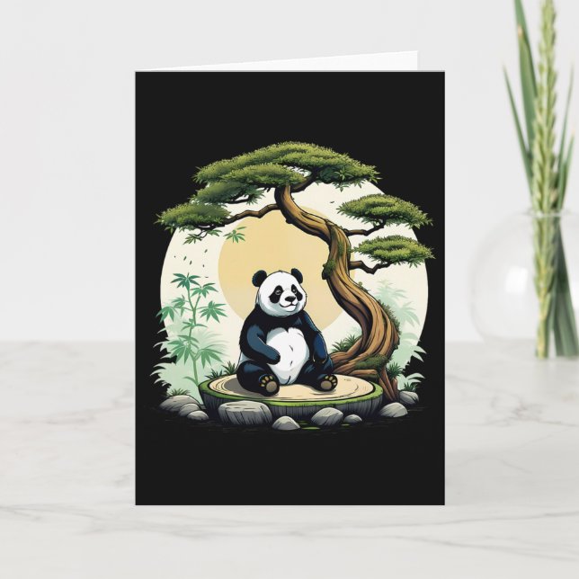 Panda Bear Buddha Zen Yoga Meditation Idea  Card (Front)