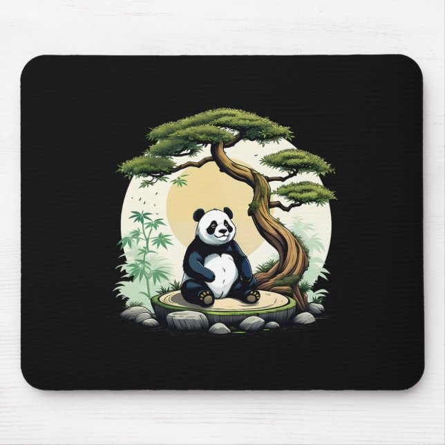 Panda Bear Buddha Zen Yoga Meditation Idea  Mouse Pad (Front)