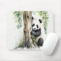 Panda Bear By Tree