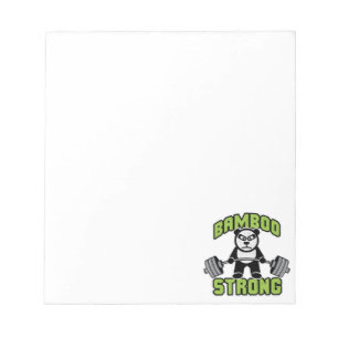 Panda Bear Cartoon - Bamboo Strong - Deadlift Notepad