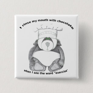 Panda Bear Chef Chocolate 15 Cm Square Badge