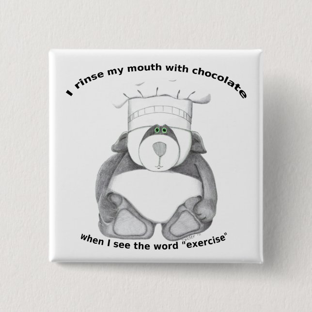 Panda Bear Chef Chocolate 15 Cm Square Badge (Front)