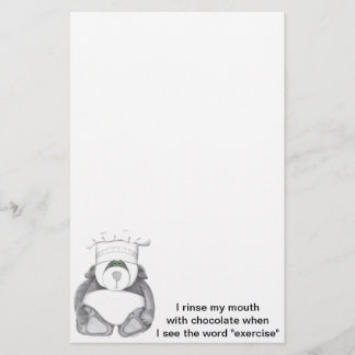 Panda Bear Chef Chocolate Stationery