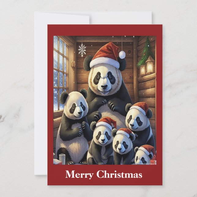 Panda Bear Christmas card (Front)