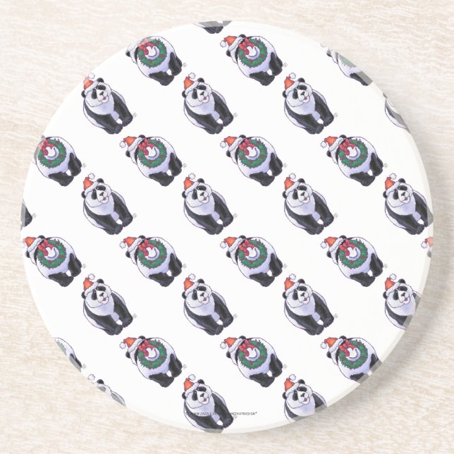 Panda Bear Christmas Coaster (Front)