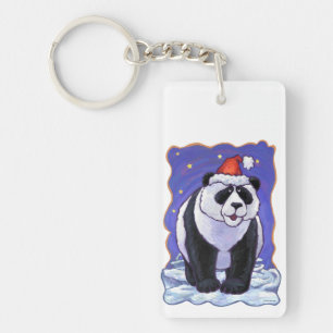 Panda Bear Christmas Key Ring