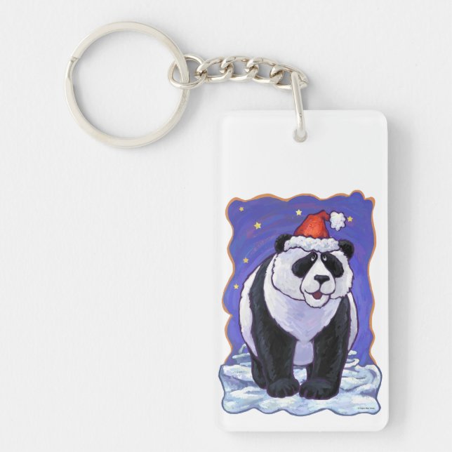 Panda Bear Christmas Key Ring (Front)