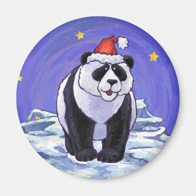 Panda Bear Christmas Magnet (Front)