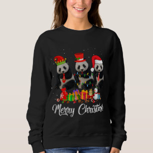 Panda Bear Christmas Pajama Tree Xmas Lights Anima Sweatshirt